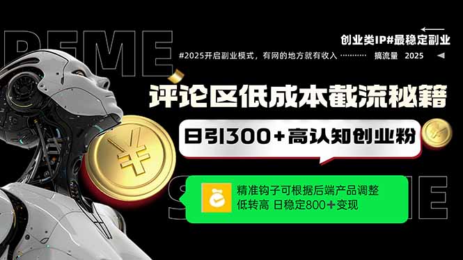 评论区低成本引流秘籍，精准钩子直击用户，单账号日增300+创业粉，日稳…-wanlih项目库