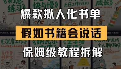 最新爆款拟人化书单玩法，假如书籍会说话，保姆级教程-wanlih项目库