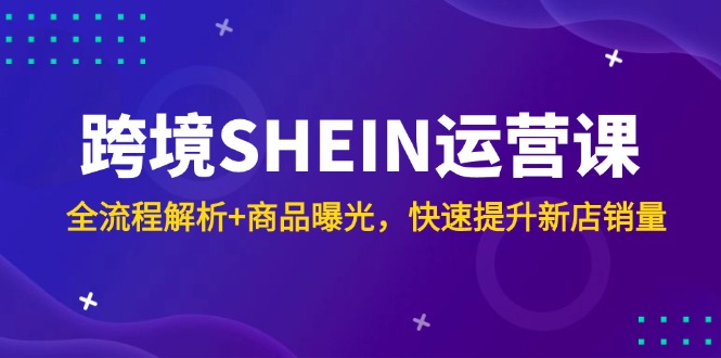 跨境SHEIN运营课，全流程解析+商品曝光，快速提升新店销量-wanlih项目库