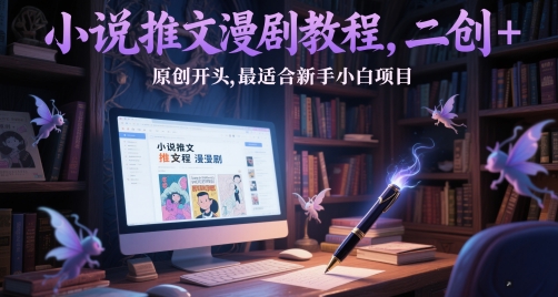 小说推文漫剧教程，二创+原创开头，最适合新手小白项目-wanlih项目库