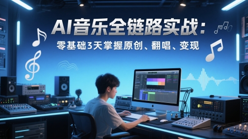 AI音乐全链路实战变现课：零基础3天掌握原创、翻唱、变现-wanlih项目库